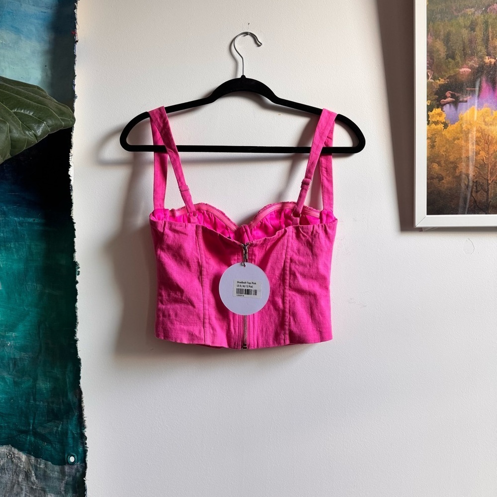 NWT Princess Polly Shadbolt Corset Cropped Bustier Top Size 8 Hot Pink - Picture 5 of 5